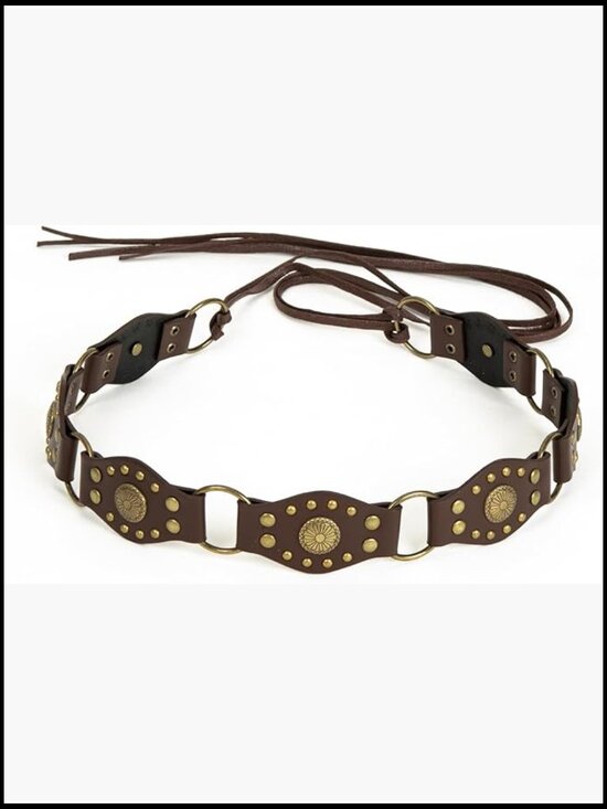 Handwoven Wax Rope Bohemian Sash Belt with Tassel